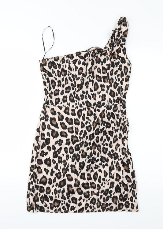Miss Selfridge Womens Brown Animal Print  Shift  Size 10