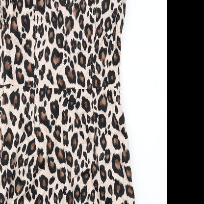 Miss Selfridge Womens Brown Animal Print  Shift  Size 10