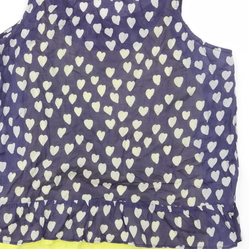 Johnnie B Womens Blue Polka Dot  Basic Blouse Size L