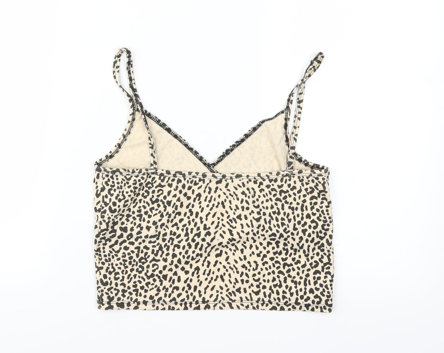 SheIn Womens Brown Animal Print Jersey Camisole Blouse Size M