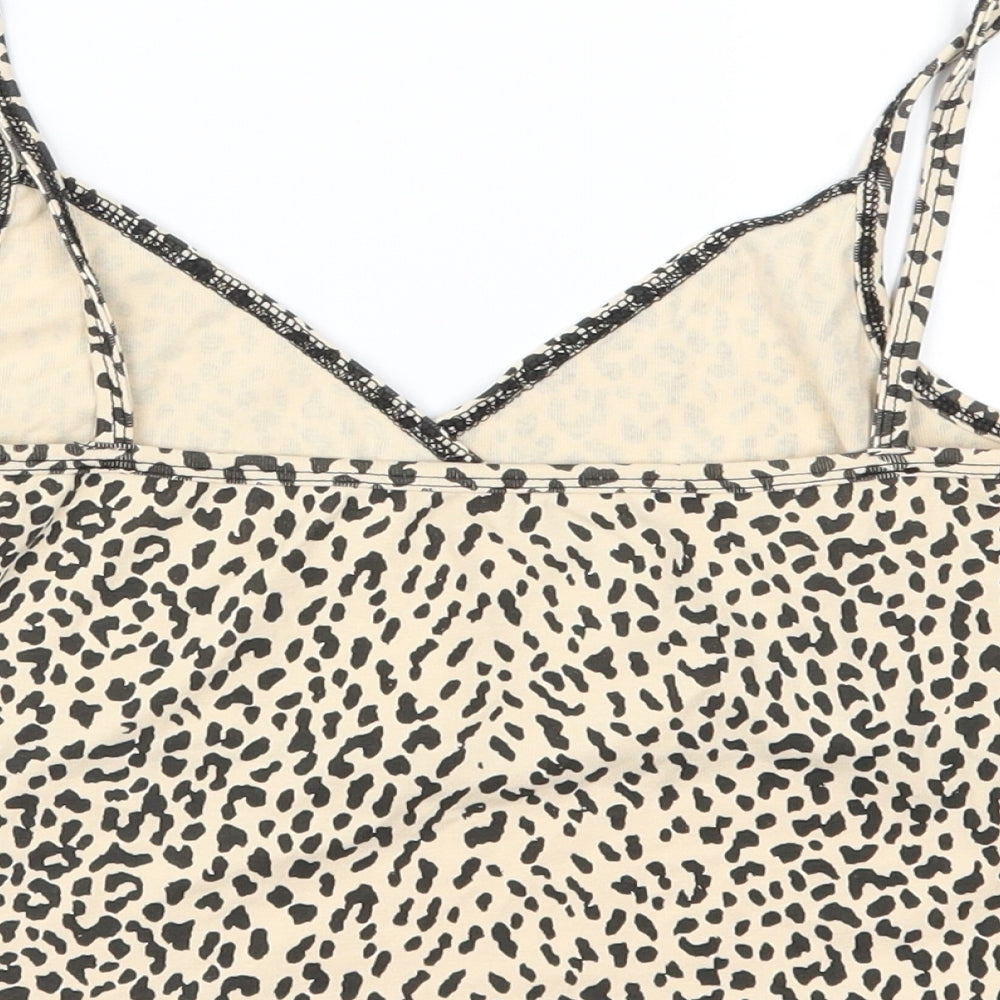 SheIn Womens Brown Animal Print Jersey Camisole Blouse Size M