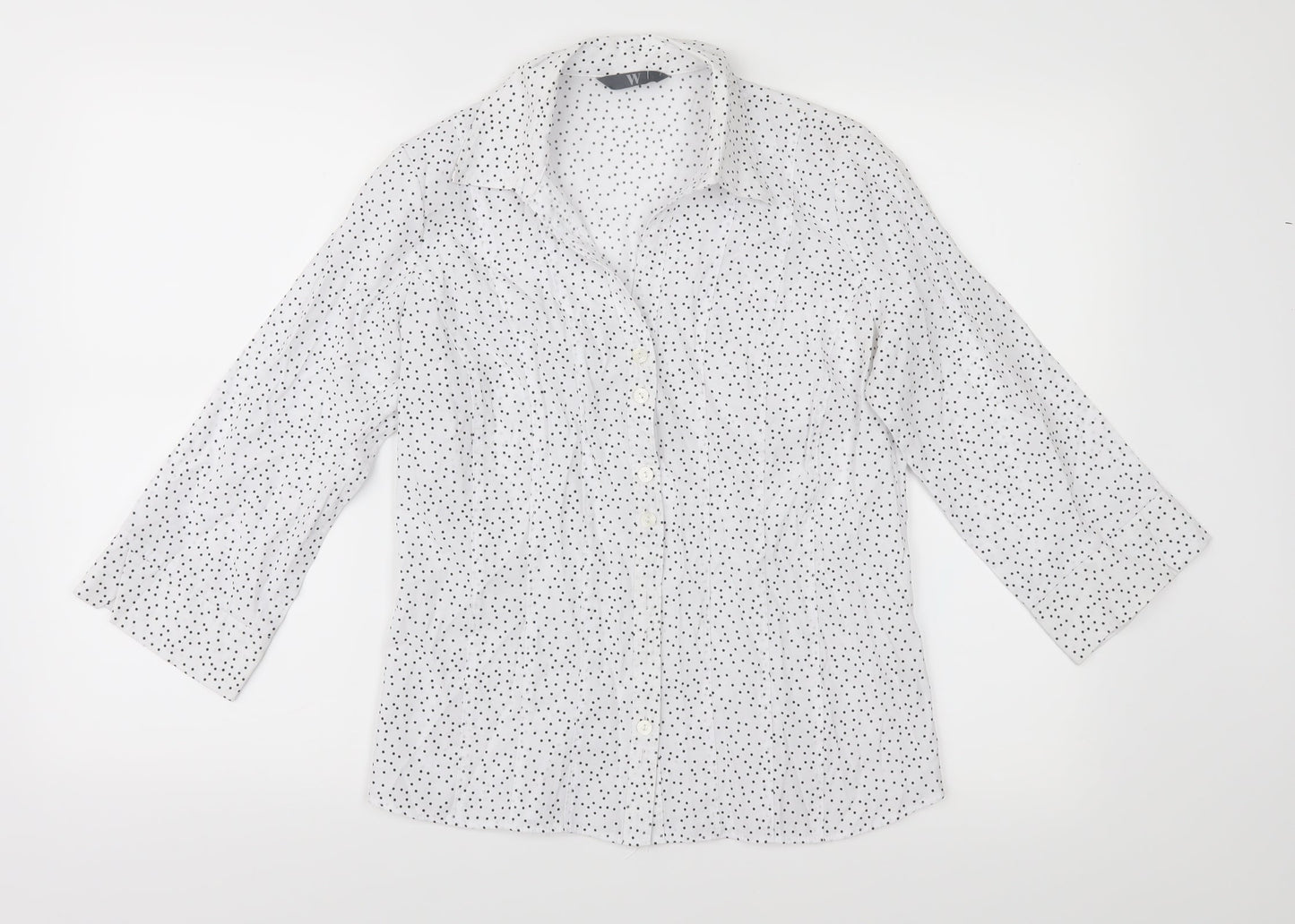 Womens UK Size 10 BHS White Basic Button-Up