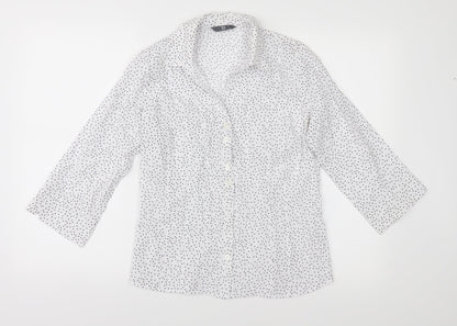 Womens UK Size 10 BHS White Basic Button-Up