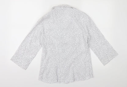 Womens UK Size 10 BHS White Basic Button-Up