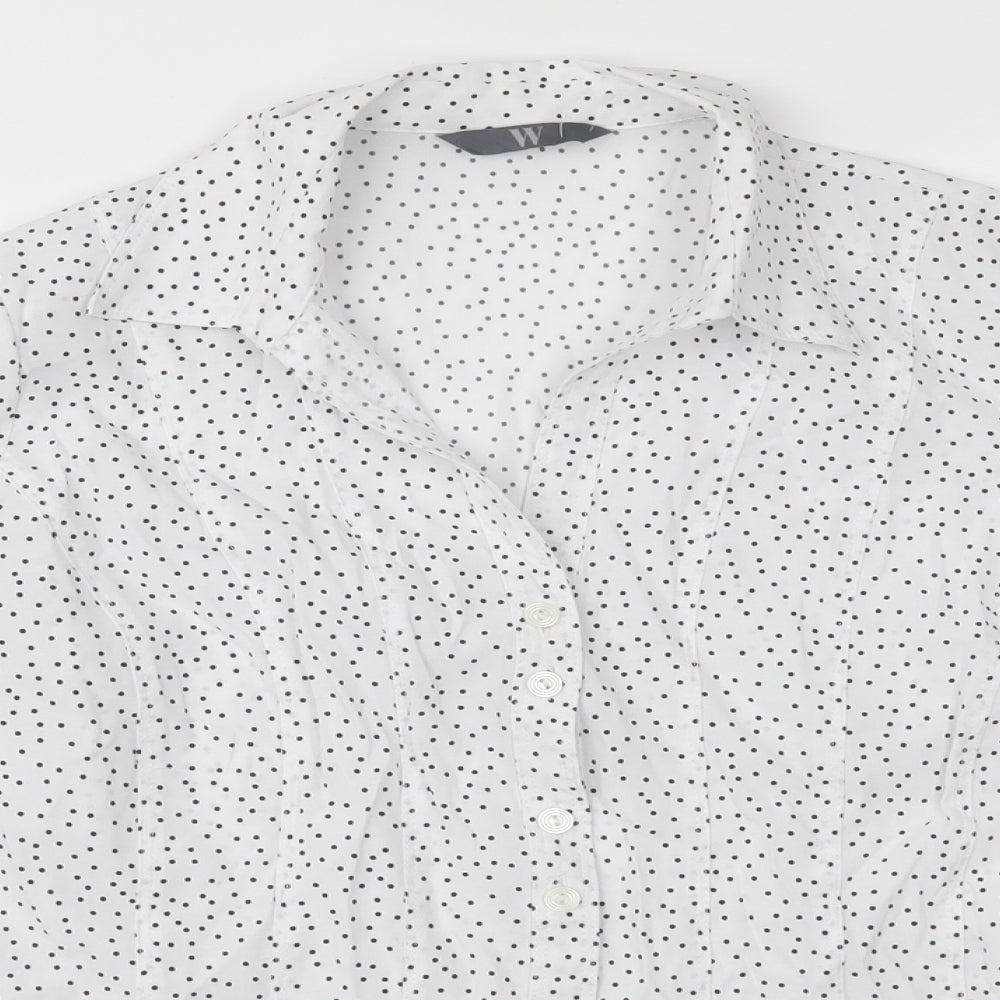 Womens UK Size 10 BHS White Basic Button-Up