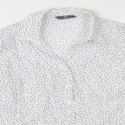 Womens UK Size 10 BHS White Basic Button-Up
