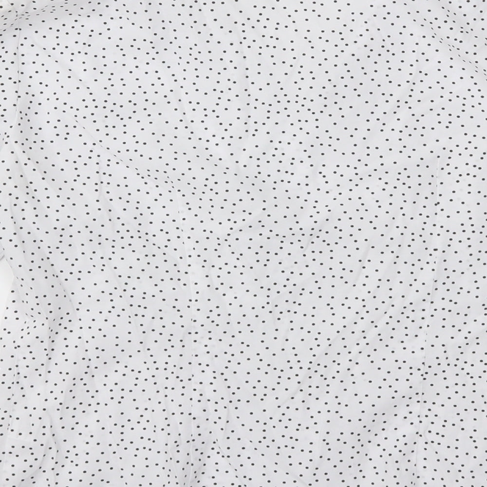 Womens UK Size 10 BHS White Basic Button-Up