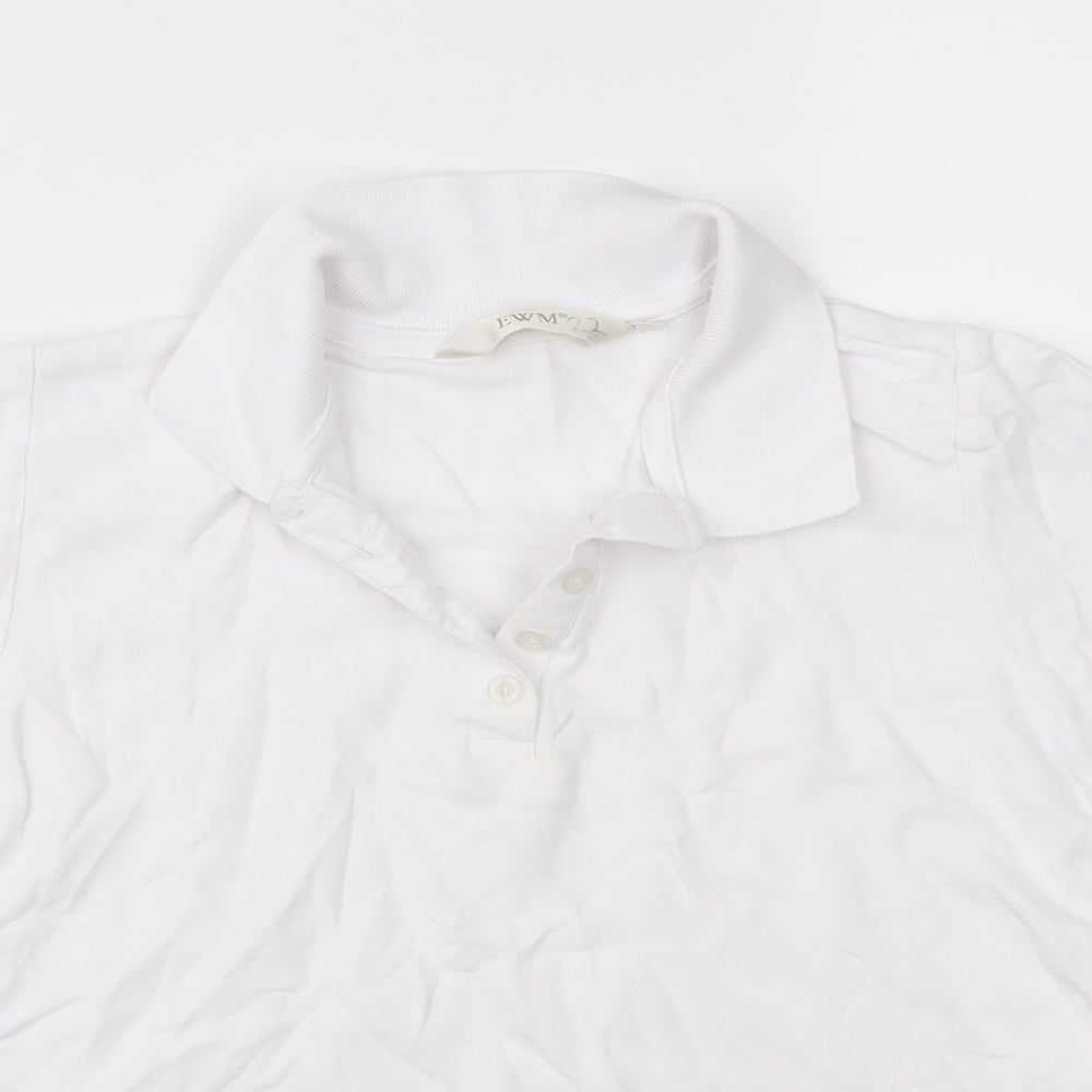 EWM Womens White   Basic Polo Size S