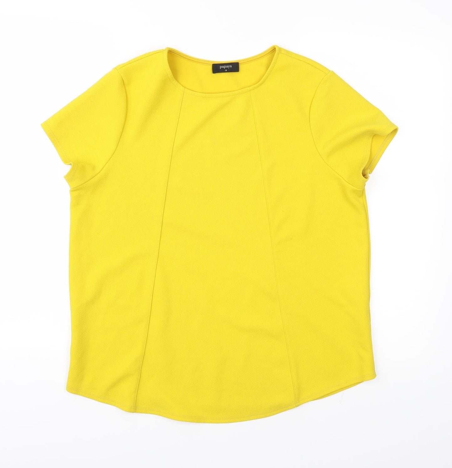 Papaya Womens Yellow   Basic Blouse Size 14