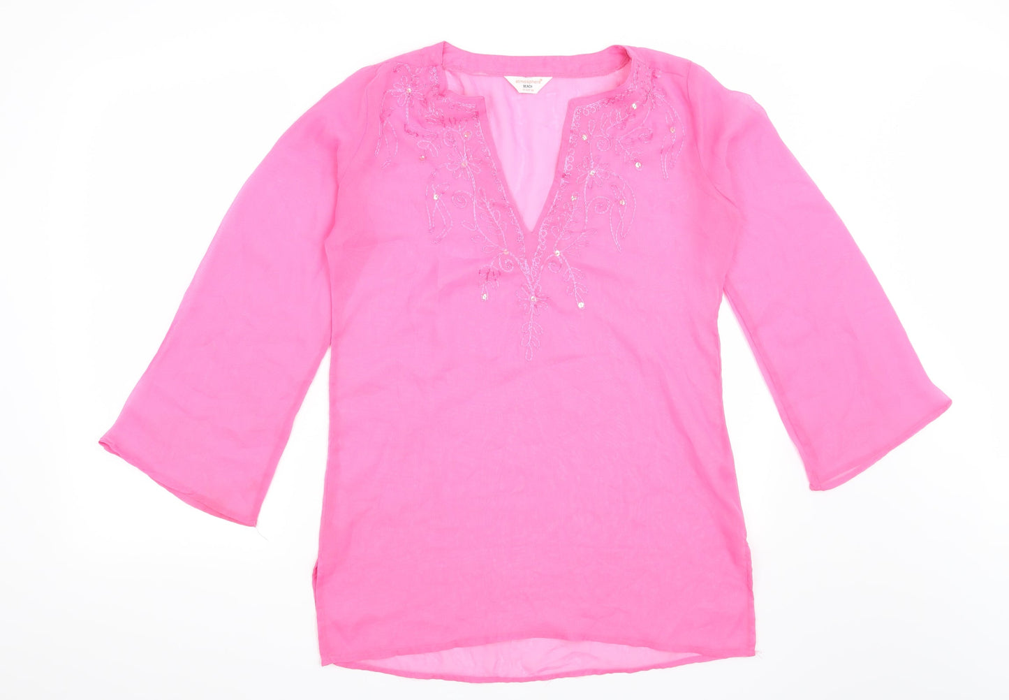 Atmosphere Womens Pink Floral  Basic Blouse Size 10