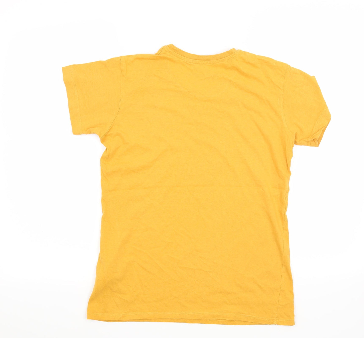 Womens UK Size XS Preworn Yellow Basic T-Shirt