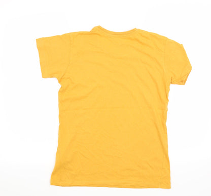 Womens UK Size XS Preworn Yellow Basic T-Shirt