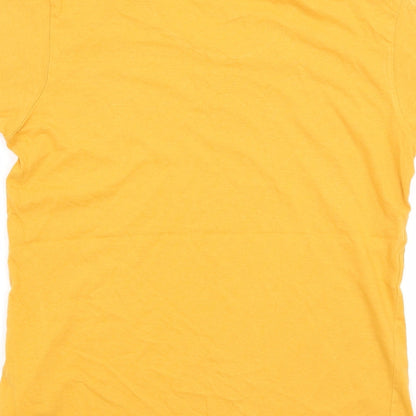 Womens UK Size XS Preworn Yellow Basic T-Shirt