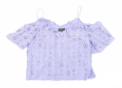 Womens UK Size 14 Topshop Purple Basic Blouse