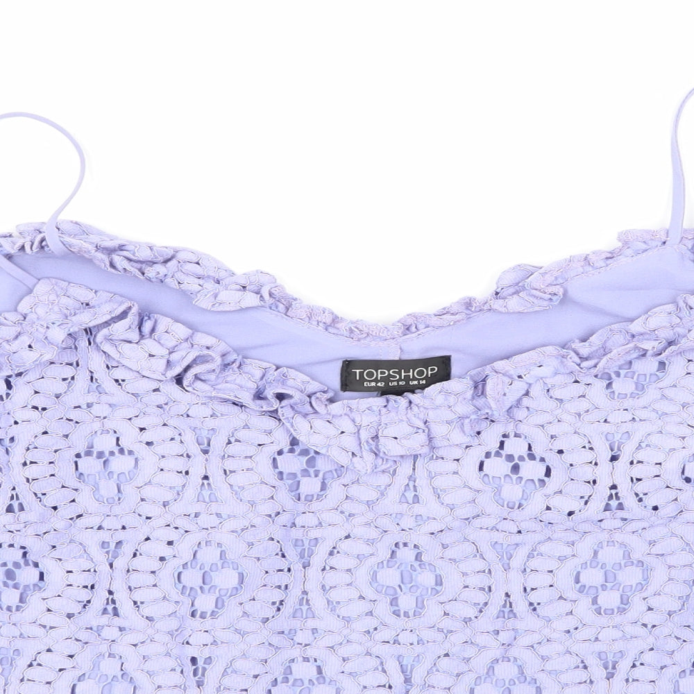 Womens UK Size 14 Topshop Purple Basic Blouse