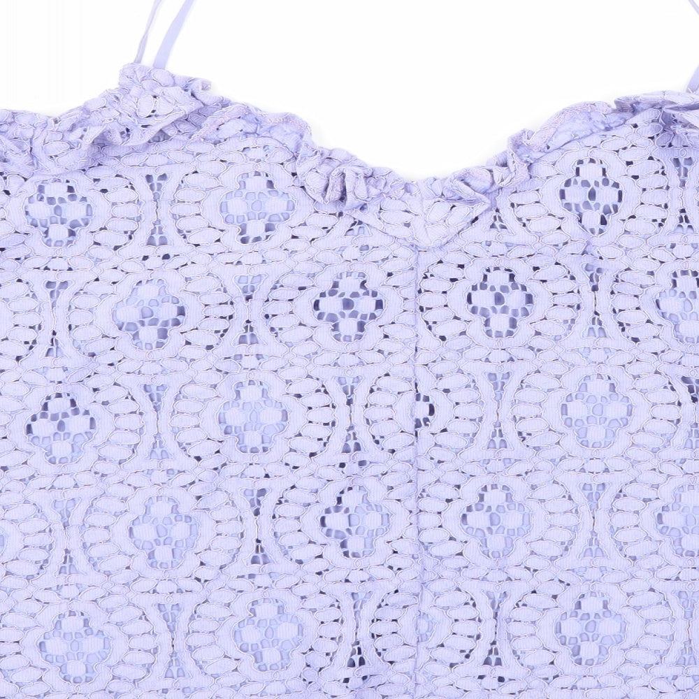 Womens UK Size 14 Topshop Purple Basic Blouse