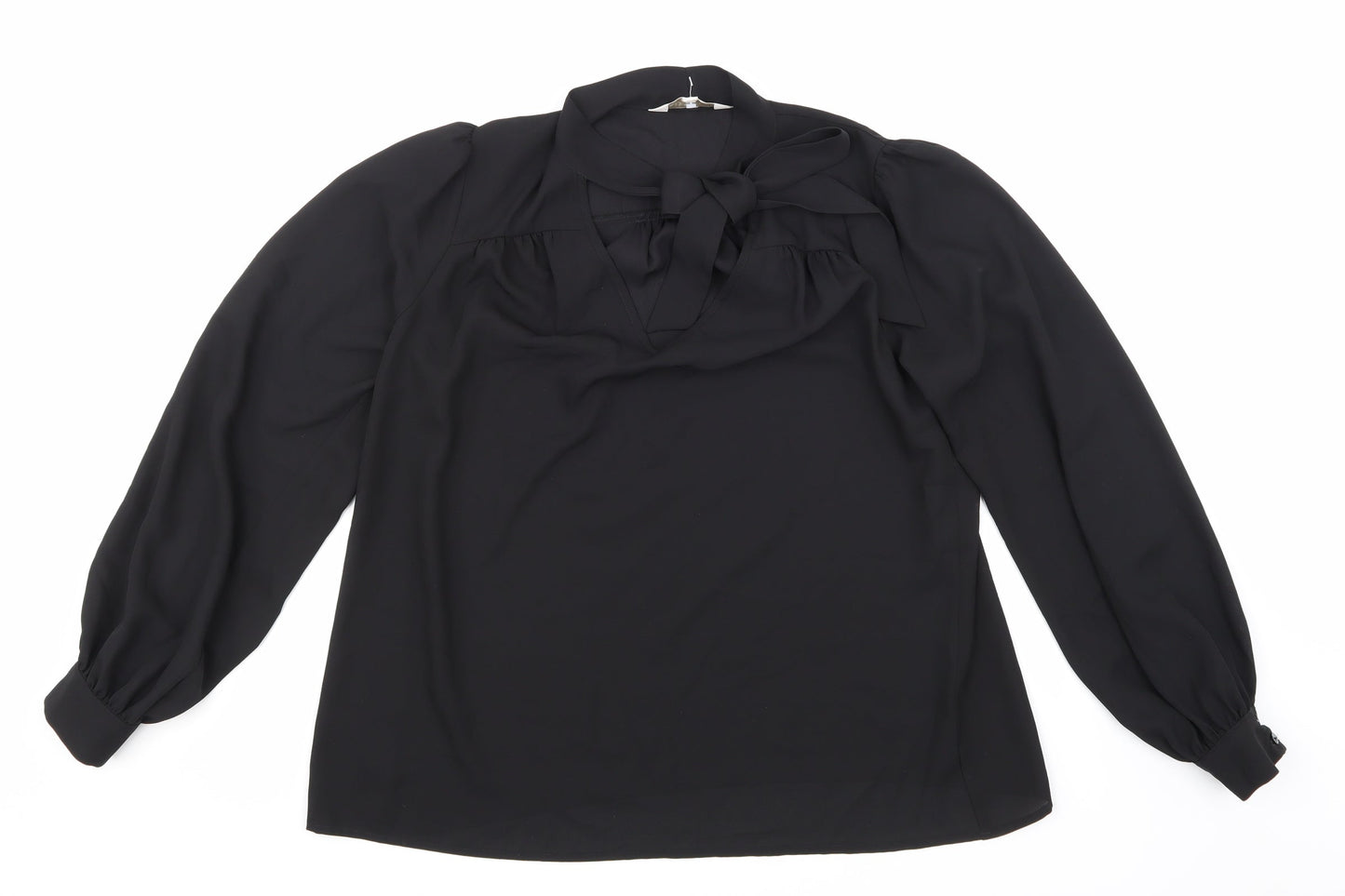 Womens UK Size 10 Apricot Black Basic Blouse