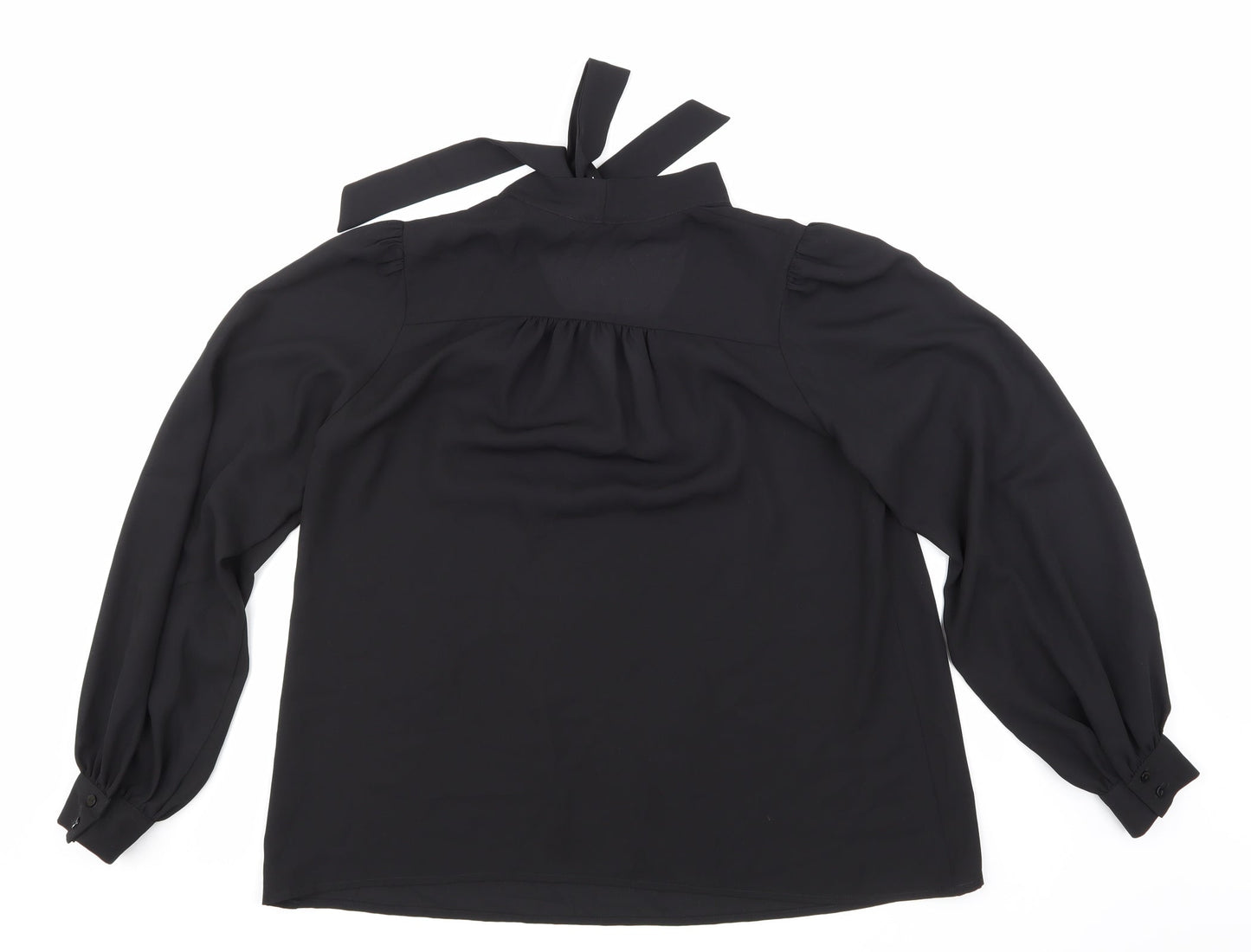 Womens UK Size 10 Apricot Black Basic Blouse