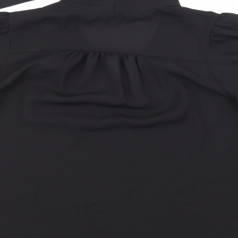 Womens UK Size 10 Apricot Black Basic Blouse