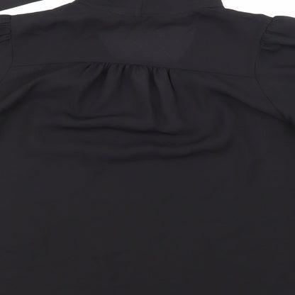 Womens UK Size 10 Apricot Black Basic Blouse