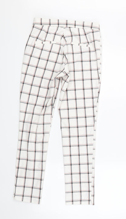 Stradavarius Womens White Check  Sweatpants Trousers Size 10 L25 in