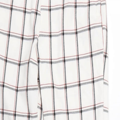 Stradavarius Womens White Check  Sweatpants Trousers Size 10 L25 in
