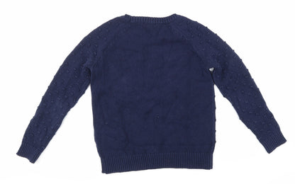 Part Two Womens Blue  Knit Pullover Jumper Size S