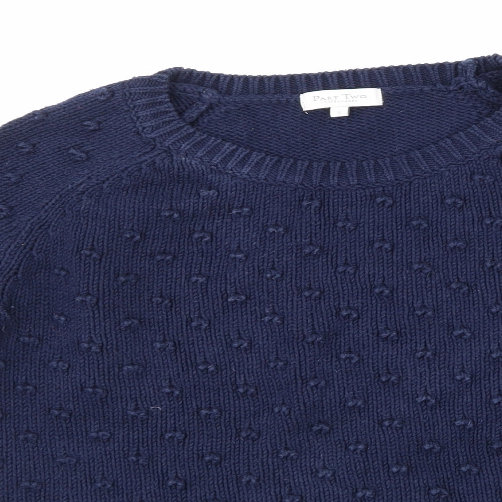 Part Two Womens Blue  Knit Pullover Jumper Size S