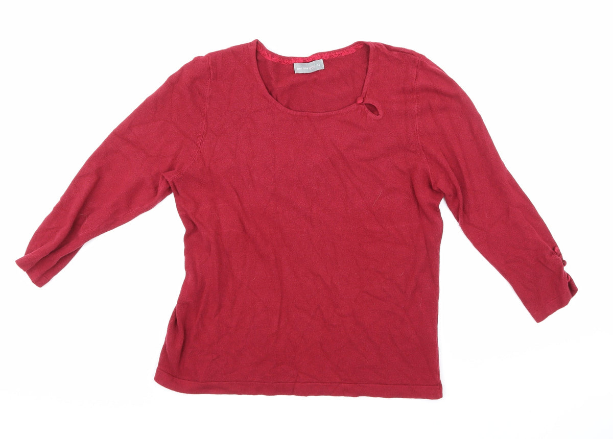Additional front view of Per Una women’s purple knit jumper, size UK 14