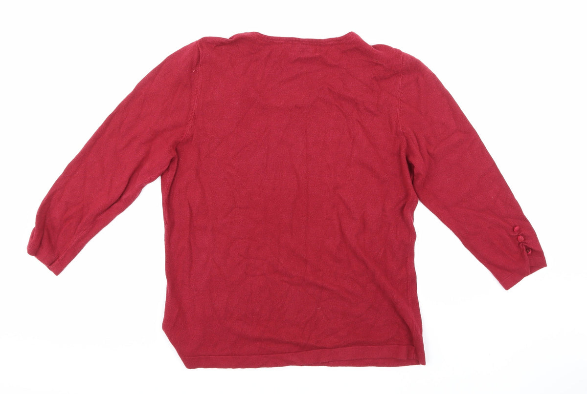 Back view of Per Una women’s purple knit jumper, size UK 14
