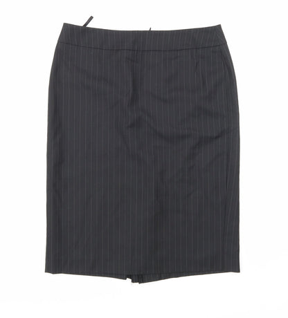Espirit Womens Black Striped  A-Line Skirt Size 12