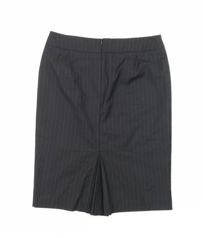 Espirit Womens Black Striped  A-Line Skirt Size 12