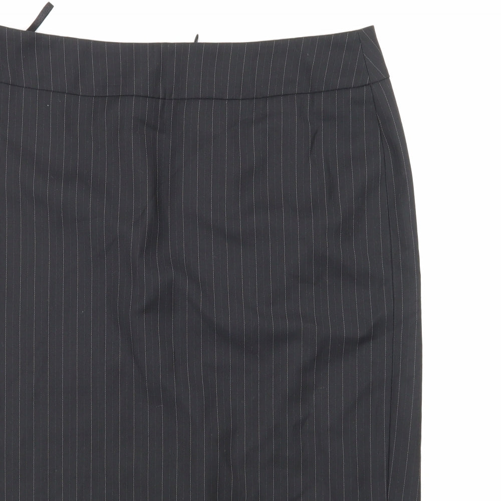 Espirit Womens Black Striped  A-Line Skirt Size 12