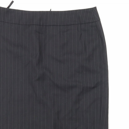 Espirit Womens Black Striped  A-Line Skirt Size 12