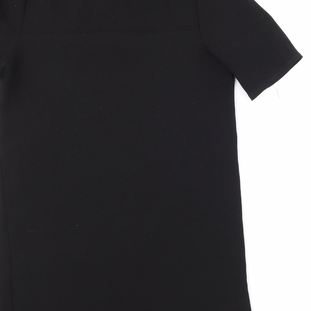 Brand and care label for Forever U women’s black a-line, size S