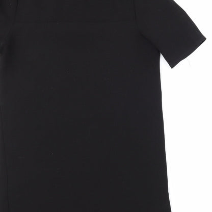 Brand and care label for Forever U women’s black a-line, size S