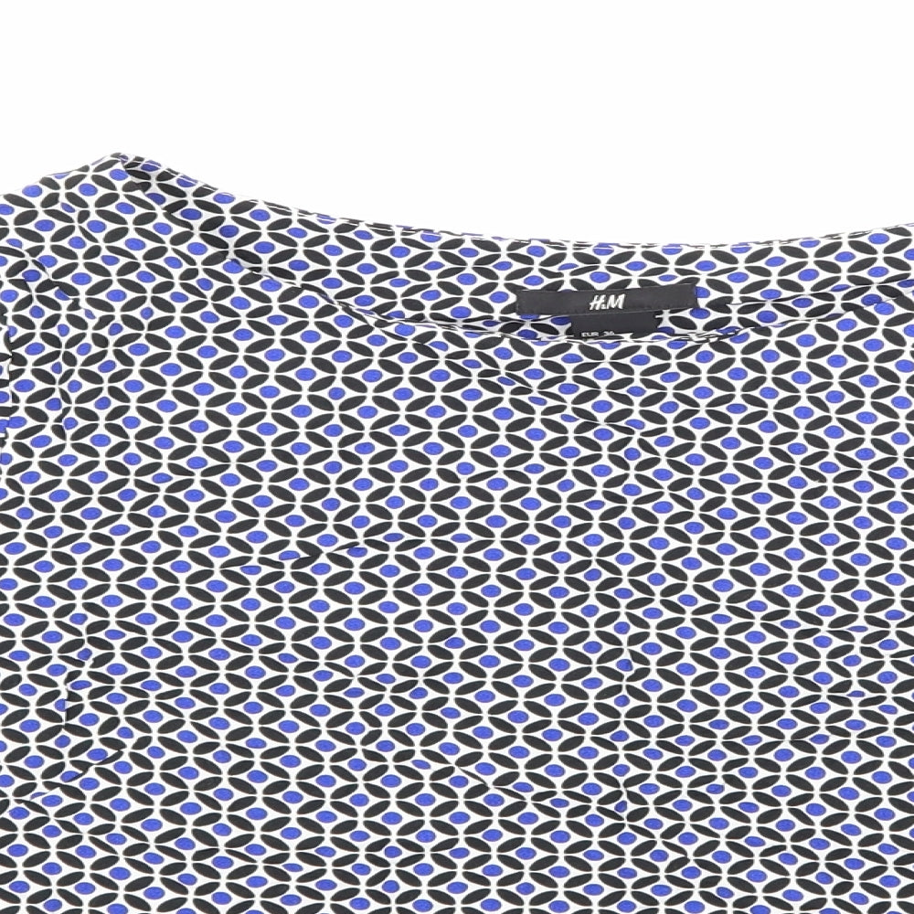 Womens UK Size 8 H&M Blue Basic Blouse