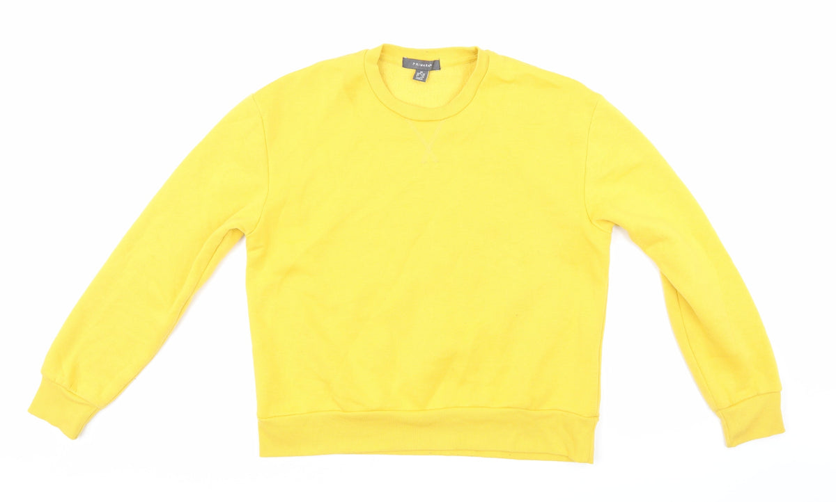 Additional front view of Primark women’s yellow pullover sweatshirt, size XS