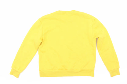 Back view of Primark women’s yellow pullover sweatshirt, size XS