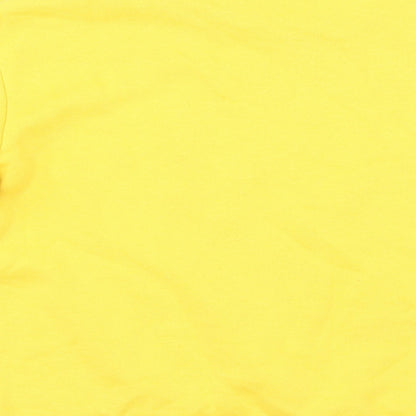 Brand and care label for Primark women’s yellow pullover sweatshirt, size XS