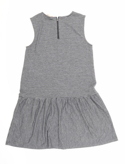 Back view of Artisan women’s grey striped a-line, size M