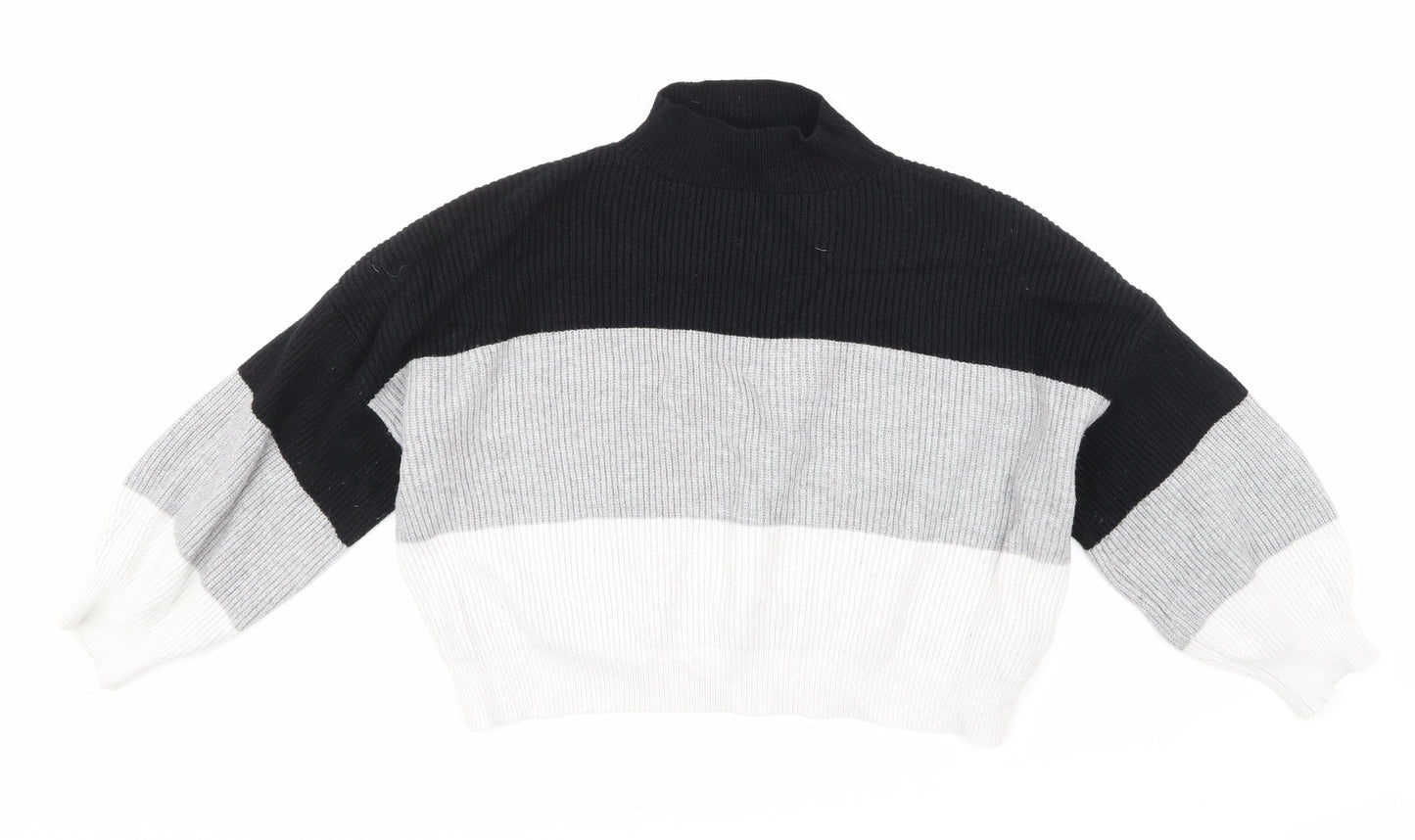 Cameo Rose Womens Grey Striped Knit Pullover Jumper Size L