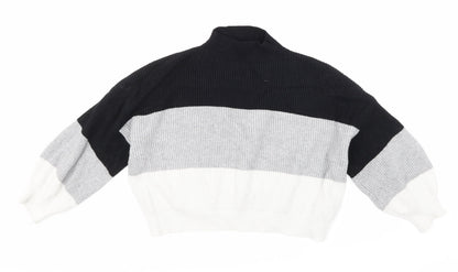 Cameo Rose Womens Grey Striped Knit Pullover Jumper Size L