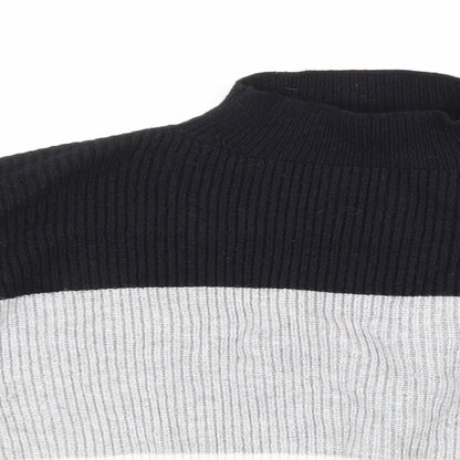 Cameo Rose Womens Grey Striped Knit Pullover Jumper Size L
