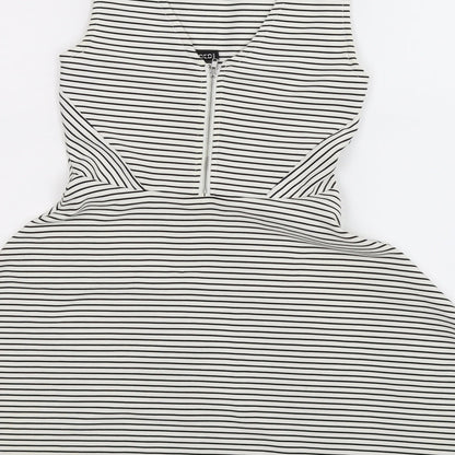 Divided Womens White Striped  Fit & Flare  Size 8