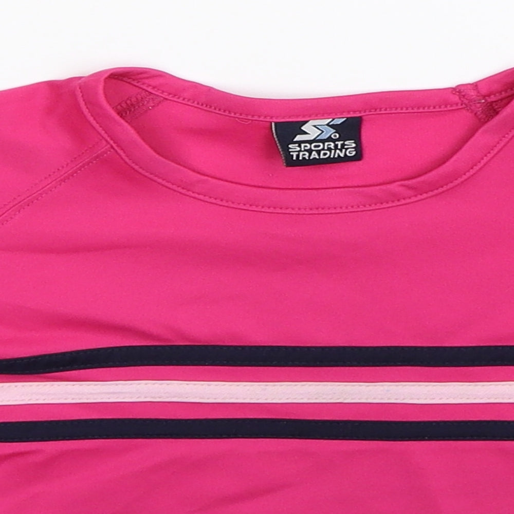 Sports Trading Girls Pink Striped  Basic Blouse Size 3 Years