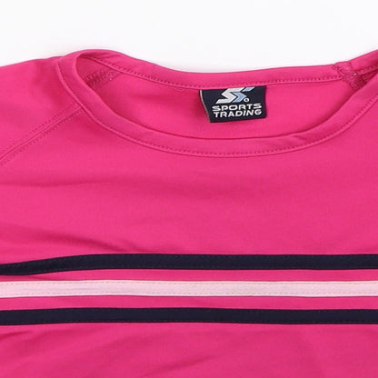 Sports Trading Girls Pink Striped  Basic Blouse Size 3 Years