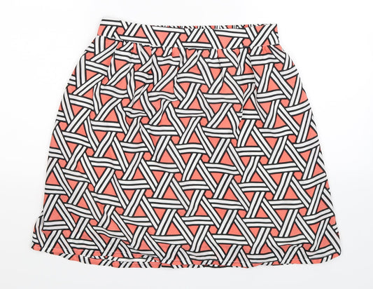 TU Womens Multicoloured Geometric  A-Line Skirt Size 10