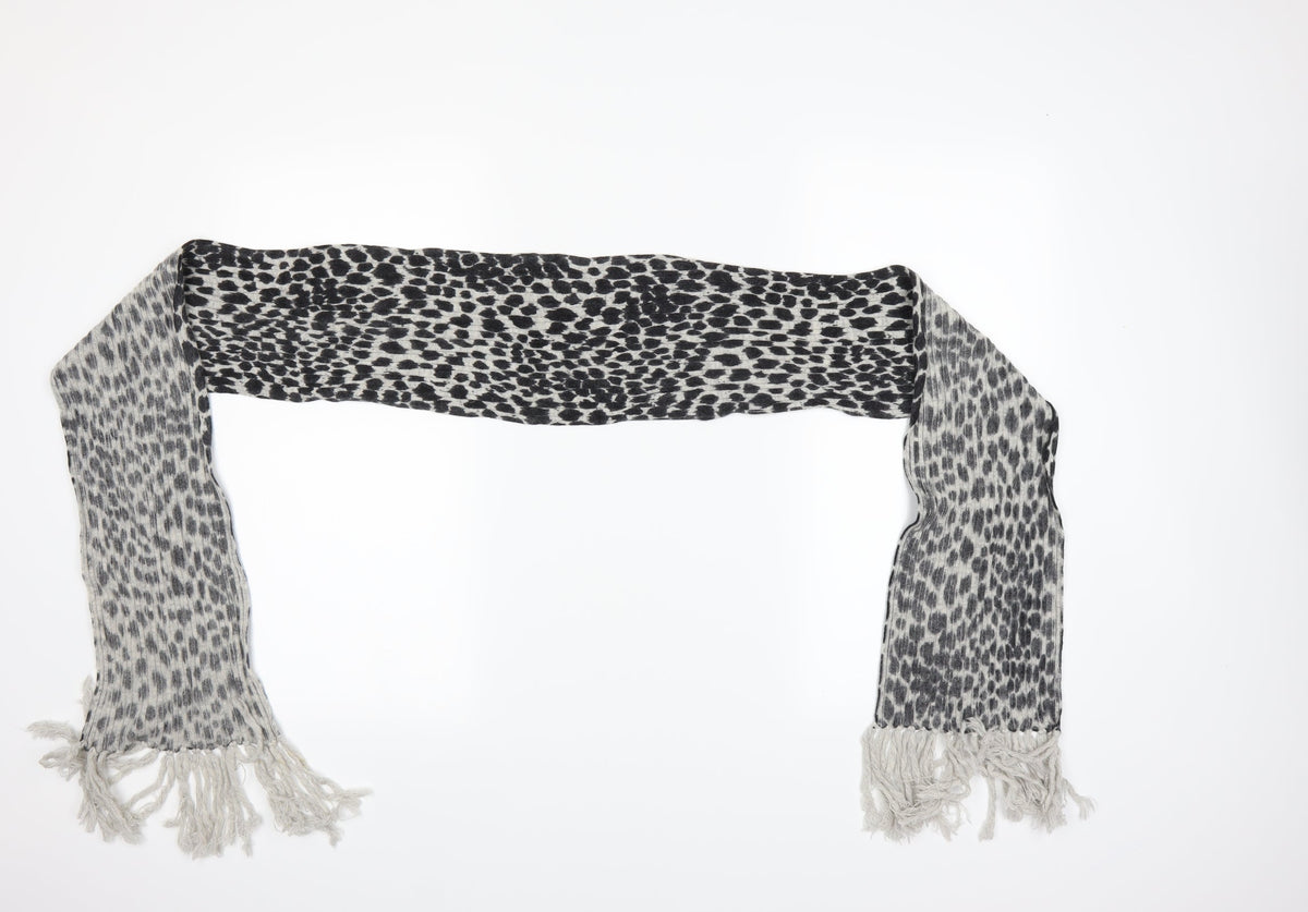 Front view of Preworn women’s black polka dot scarf