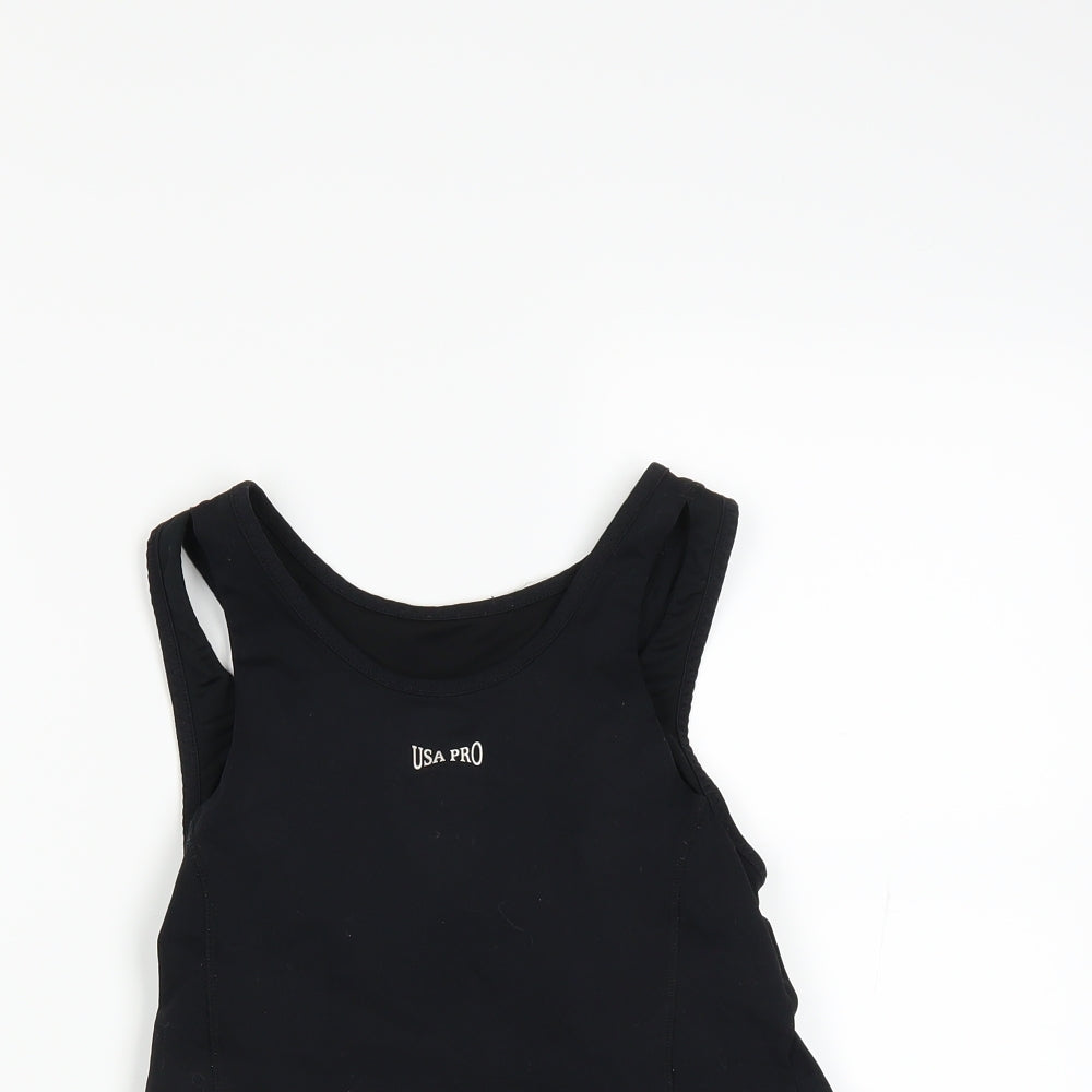 Womens UK Size 8 USA Pro Black Jersey Tank